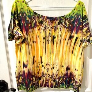 Westbound Cold Shoulder Graphic Print Shirt